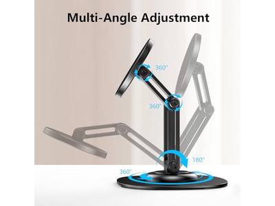 Soporte plegable para teléfono móvil con base metálica giratoria 360