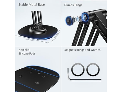 Soporte plegable para teléfono móvil con base metálica giratoria 360