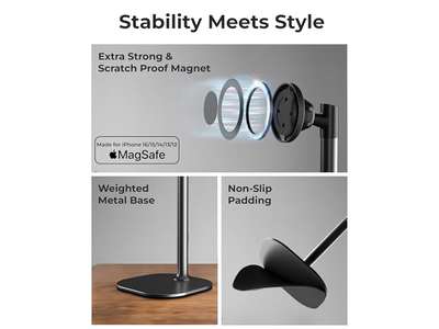 Soporte magnético ajustable para iPhone para soporte de teléfono de escritorio