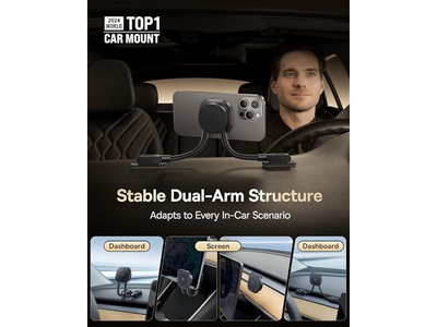 Soporte para teléfono magnético ajustable de doble brazo