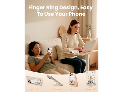 Tarjetero magnético con soporte de anillo para teléfono - Se adapta a 7 tarjetas