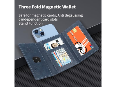 Cartera Magnética para iPhone Tarjetero Azul