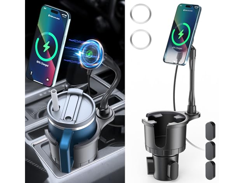 Portavasos inalámbrico magnético para teléfono
