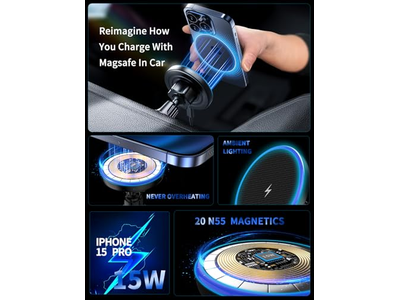 Cargador de coche inalámbrico MagSafe 3 en 1