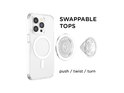 Agarre para teléfono MagSafe con soporte y sujeción segura - Transparente