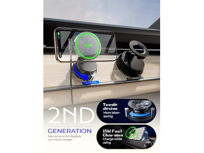 Cargador del soporte del coche de Magsafe del soporte 15W del teléfono de la ventosa