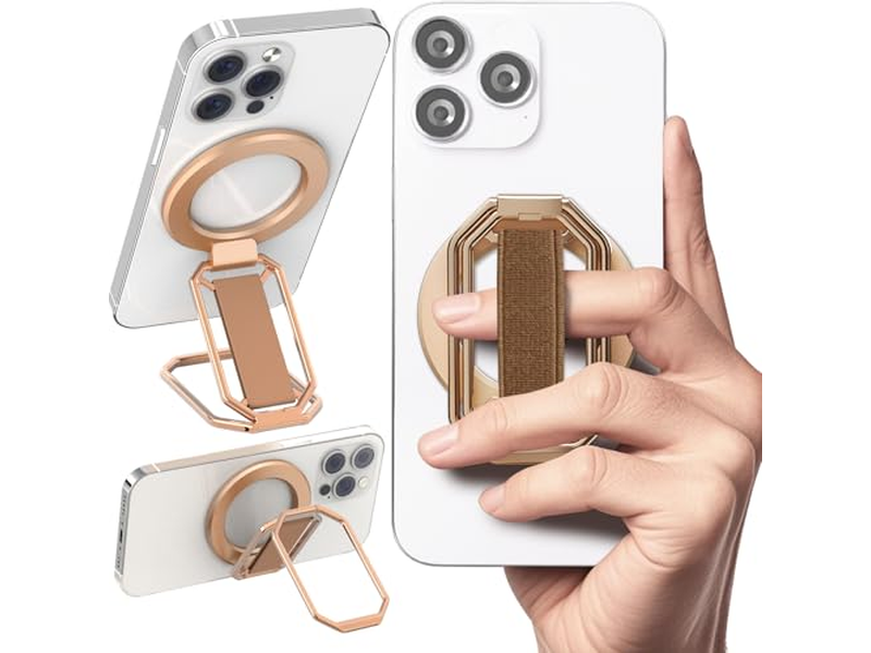 Soporte magnético para teléfono 4 en 1 con presilla para correa para el dedo y soporte