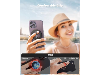 Soporte magnético ajustable para anillo de teléfono, anillo extraíble para teléfono con dedo