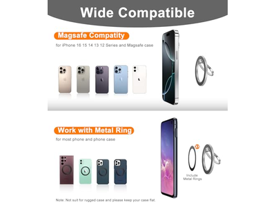 Anillo de dedo con soporte magnético para teléfono móvil