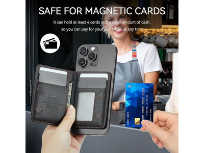 Tarjetero magnético con bloqueo RFID, cartera minimalista de cuero PU para teléfono