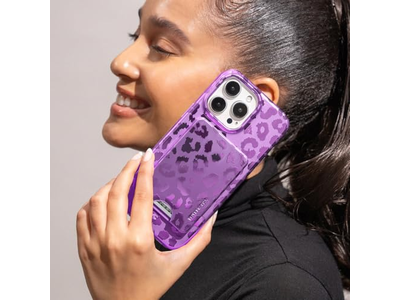 Cartera con tarjetero magnético para iPhone 12-13-14-15 - Púrpura Amatista L