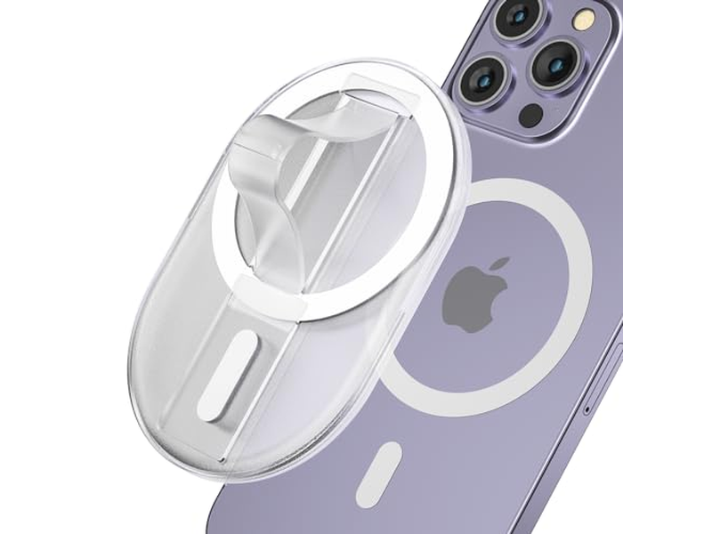 Agarre magnético para teléfono con dedo y soporte para teléfonos inteligentes transparente