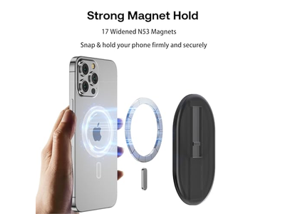 Agarre magnético para teléfono con dedo y soporte para teléfonos inteligentes transparente