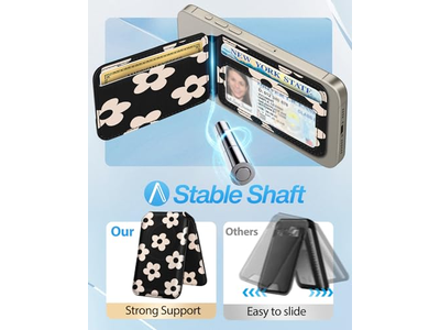 Cartera con tarjetero plegable magnético para teléfonos Bloqueo RFID 4 tarjetas F