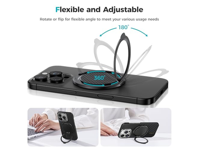 Agarre y soporte magnético para teléfono con rotación de 360 grados para teléfonos inteligentes