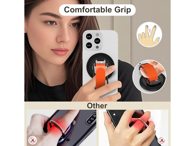 Agarre magnético para teléfono, soporte ajustable para dedo, bucle para Smart