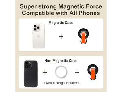Agarre magnético para teléfono, soporte ajustable para dedo, bucle para Smart
