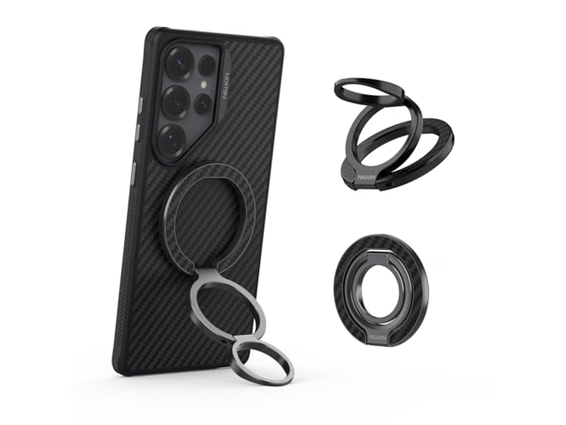 Soporte magnético para anillo de agarre para teléfono con agarre extensible y patada ajustable