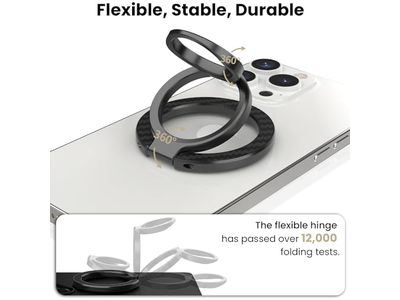 Soporte magnético para anillo de agarre de teléfono con soporte extraíble y adaptador de 360 grados