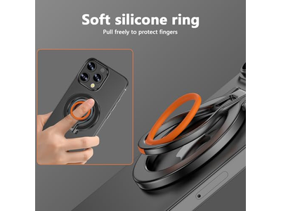 Soporte magnético para teléfono con soporte ajustable y correa para el dedo