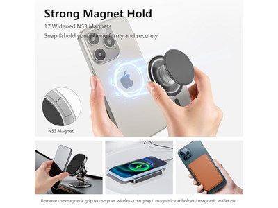 Agarre magnético para teléfono con soporte expandible compatible con MagSafe