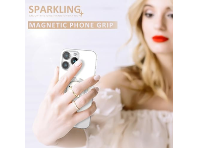 Soporte magnético para anillo de teléfono y agarre compatible con carga inalámbrica