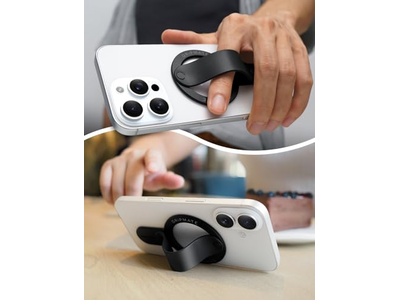 Soporte magnético para anillo de teléfono para smartphones compatibles, color negro