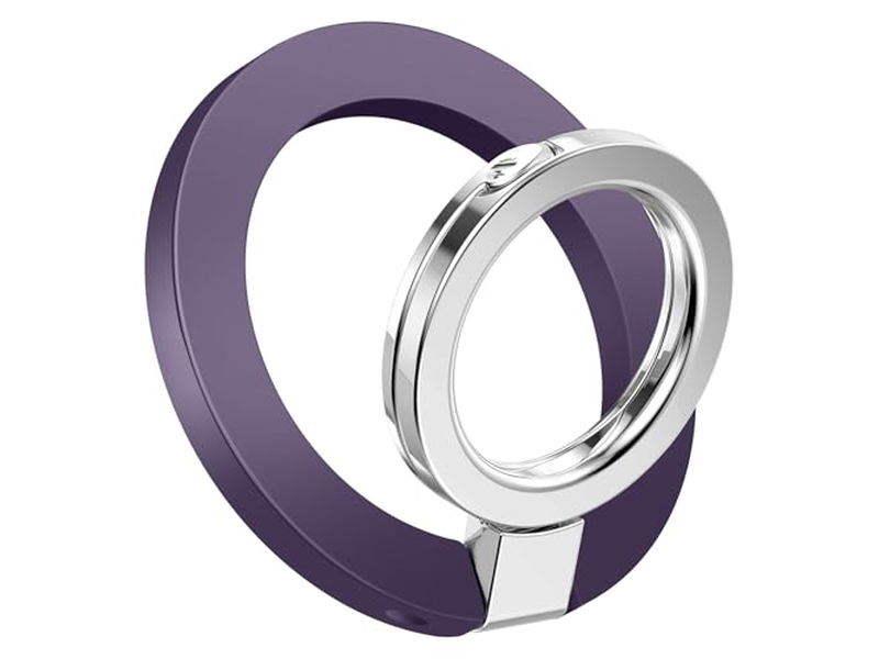Soporte Magnético Para Anillo De Teléfono Con Soporte Ajustable Y Pata De Cabra - Púrpura