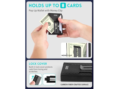 Cartera emergente magnética para iPhone con capacidad para 8 tarjetas y billetes