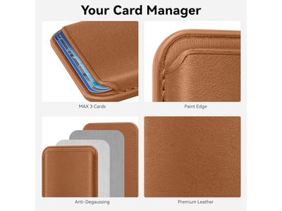 Tarjetero magnético de cuero RFID para accesorios adhesivos para iPhone Br