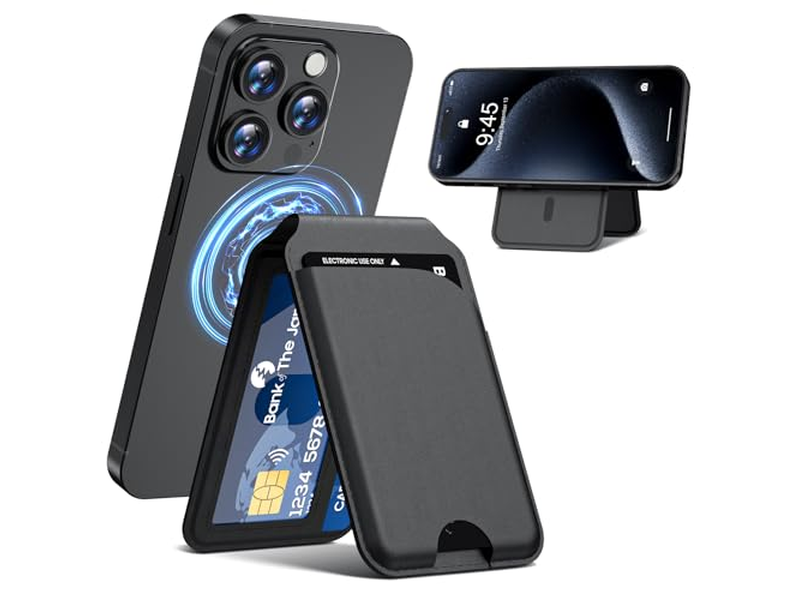 Cartera Magnética para iPhone Tarjetero de Cuero Ajustable Bloque RFID
