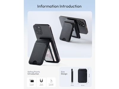 Cartera Magnética para iPhone con Soporte Ajustable y Bloqueo RFID