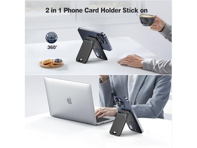 Cartera magnética para teléfono Tarjetero y soporte de cuero ajustables
