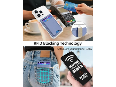 Soporte magnético para billetera con soporte ajustable Ventana de identificación Bloqueo RFID