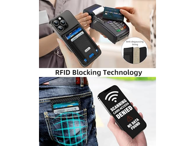 Soporte magnético para billetera con ventana de identificación y 4 ranuras para tarjetas Bloqueo RFID