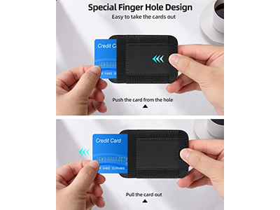 Cartera Magnética con 2 Ranuras para Tarjetas para iPhone Piel Vegana Negra