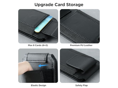 Cartera Magnética con Soporte Ajustable y Bloqueo RFID 3 Ranuras para Coche