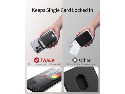 Cartera magnética con bloqueo RFID, tarjetero para 5 tarjetas y soporte ajustable