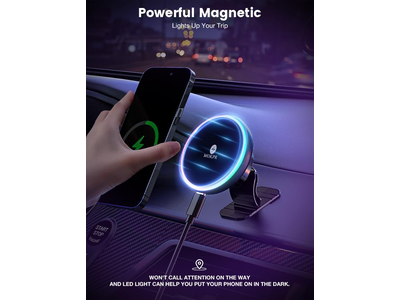 Cargador de coche inalámbrico Magsafe con soporte para coche de 15W