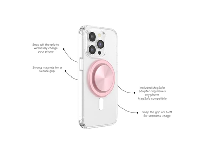 Agarre para teléfono MagSafe con soporte y parte superior intercambiable Dusty Rose