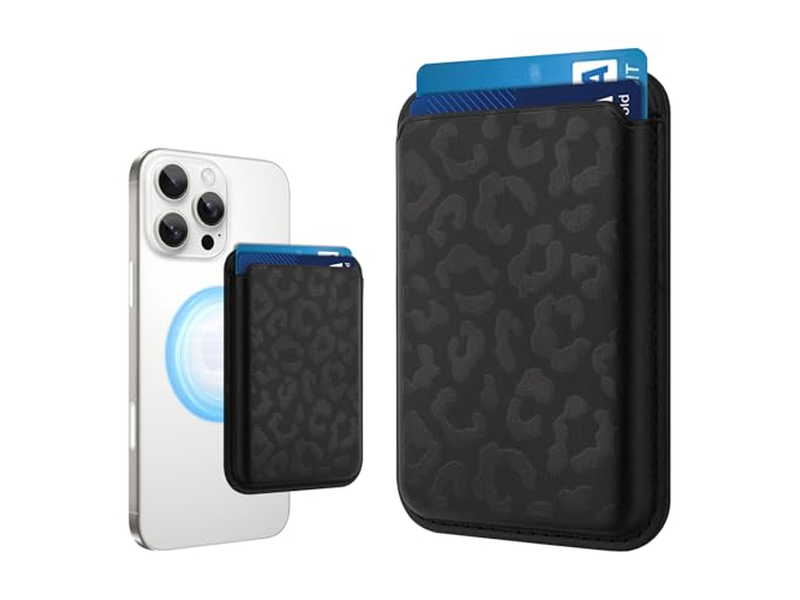 MagSafe Wallet Cheetah Print Pattern Portatarjetas magnético para teléfonos