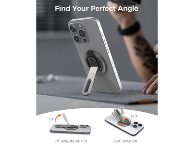 Agarre para teléfono con anillo magnético y rotación de 360 grados para todos los teléfonos