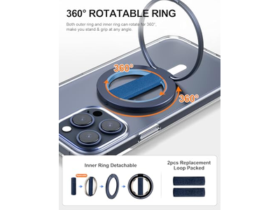 Soporte Ultra Phone Grip con imán y lazo elástico reemplazable para el dedo
