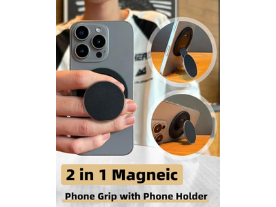 Soporte de anillo multiángulo con agarre para teléfono MagSafe ultrafino con 360 grados