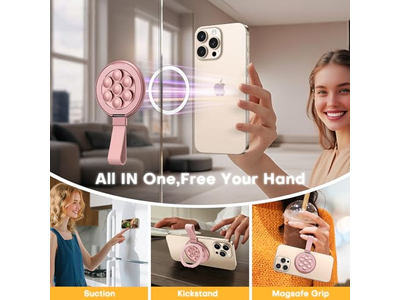 Agarre magnético universal para teléfono con succión - Soporte manos libres giratorio de 360 grados