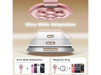 Agarre magnético universal para teléfono con succión - Soporte manos libres giratorio de 360 grados