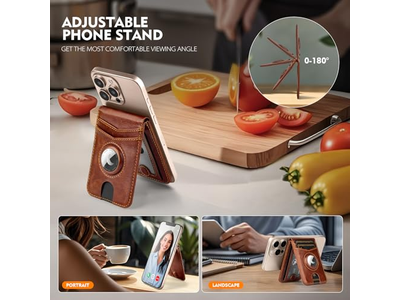 Soporte para billetera con soporte para Airtag Portatarjetas con bloqueo RFID 5 tarjetas Slo